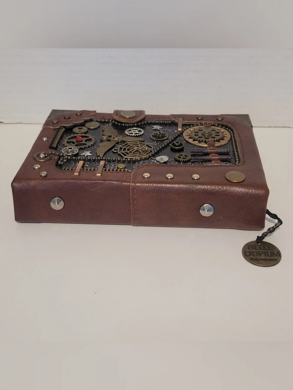 Handmade Steampunk Notebook Leather Journal with bookmark